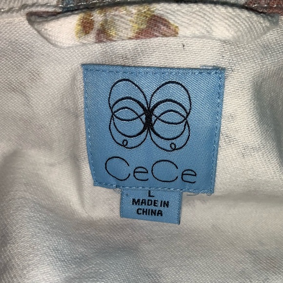 CeCe Denim White Duchess Floral Denim Jacket - Picture 10 of 12